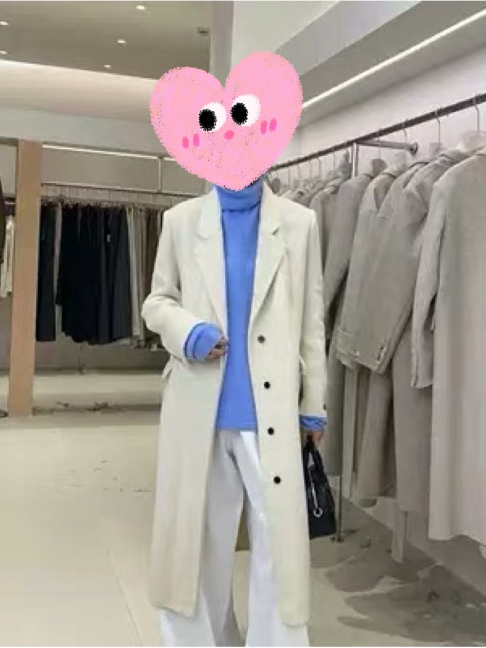 White women’s Long wool coat